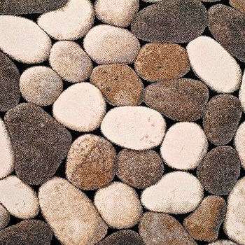Alfombras 100% Polipropileno HEAT-SET Frisè Alfombra geométrica piedras gris 120x170